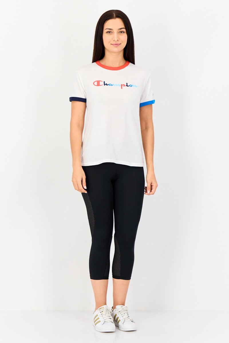 Champion Women Sportswear Fit Short Sleeve Outdoor T-Shirts, White - Image 4